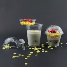 50 шт одноразовый прозрачный пластиковый чашка для молока и чая мороженое жареный йогурт упаковка кружки с крышками вечерние чашки для дня рождения