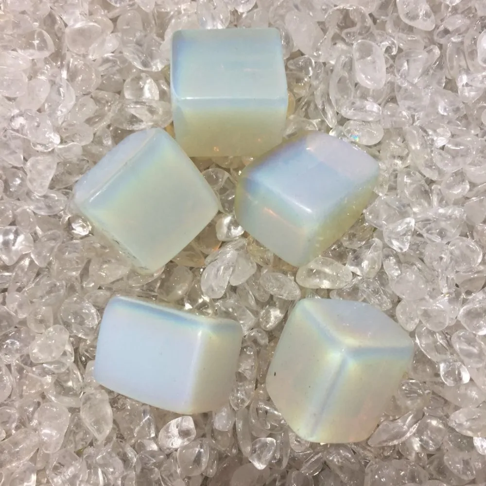 

5pcs drop shipping opal Crystal gemstone cube meditation healing chakra Synthetic aka Opalite crystal wedding decoration