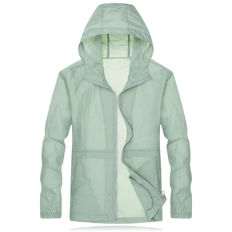 Summer sun-protective jacket men sunscreen ultra thin quick dry waterproof windproof hooded transparent coat Anti-uv men jacket 