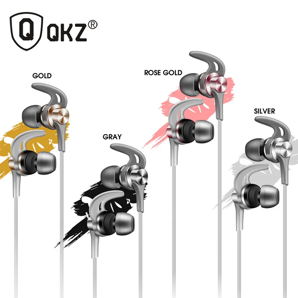 Earphone QKZ EQ1 Metal Phone Earphones Half In-ear Earphone with Microphone Headset Earbuds for Mobile Phone fone de ouvido