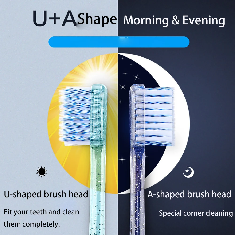 

2pcs Professional Orthodontic Toothbrush Health Toothbrush For Oral Care Teeth Cleaning Eco Soft Bristle Brushes