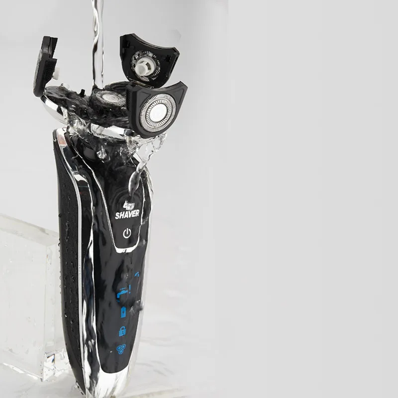 

Mens Electric Shaver Razor Four Head Dry Wet Shaving Machine Rechargeable Washable Main-Sub Dual Blade Turbo beard trimmer