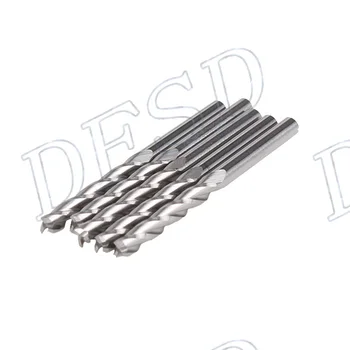 

10Pcs Three Flute Spiral CNC Router Bits 3.175*28mm Engraving Cutting Tool