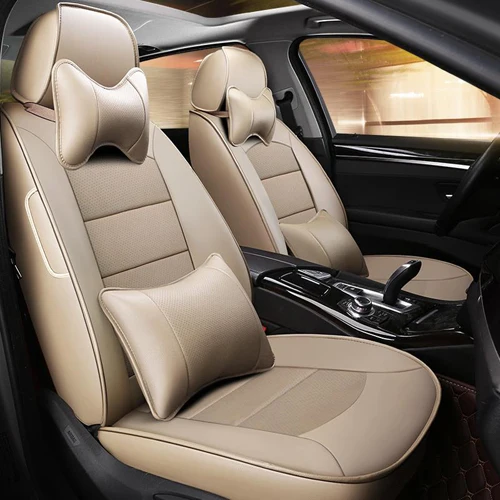 AUSFTORER Custom Genuine Leather Covers Car for Hyundai Elantra 2018