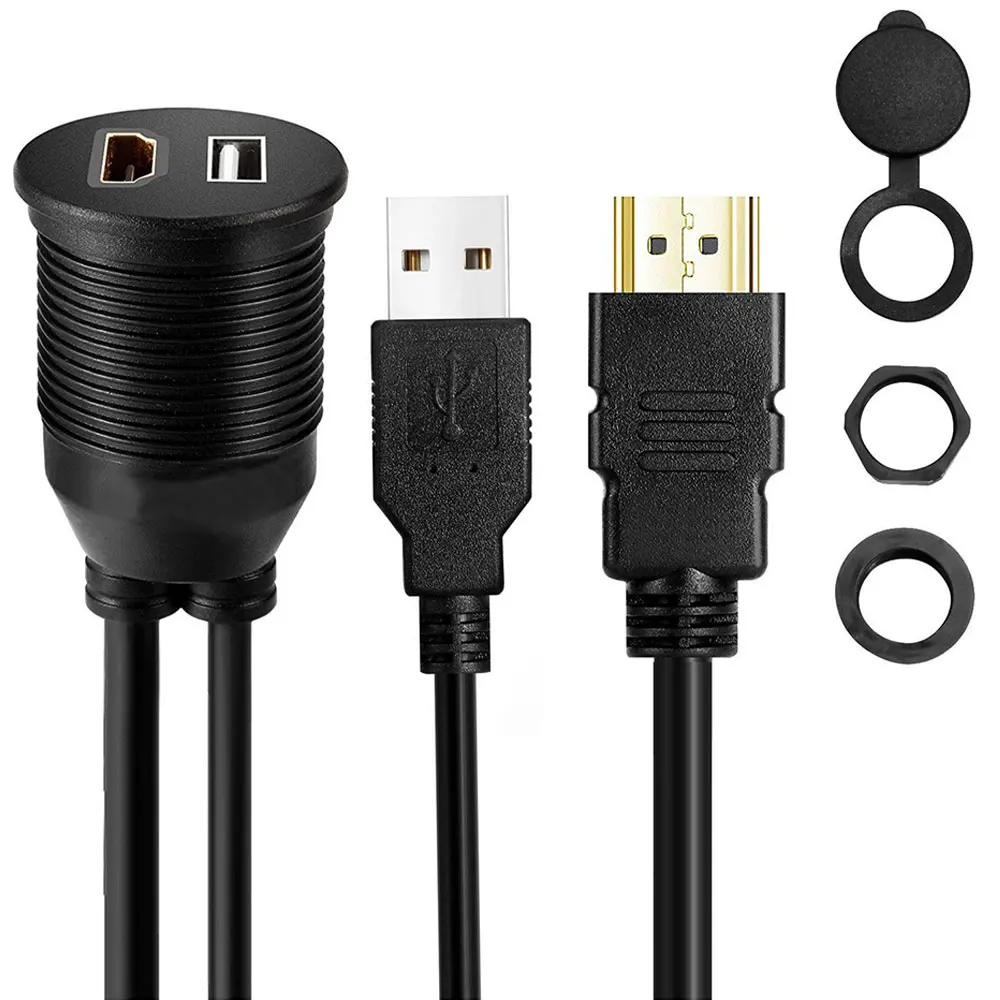Lonleap автомобильный USBa & HDMI удлинитель USB штекер Женский для лодки мотоцикла панель