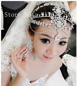 

Newest 3pcs/lot Rhinestone head band Bridal crown Applique bride Wedding Embellishment Hair Tiaras,headband Aessories for women