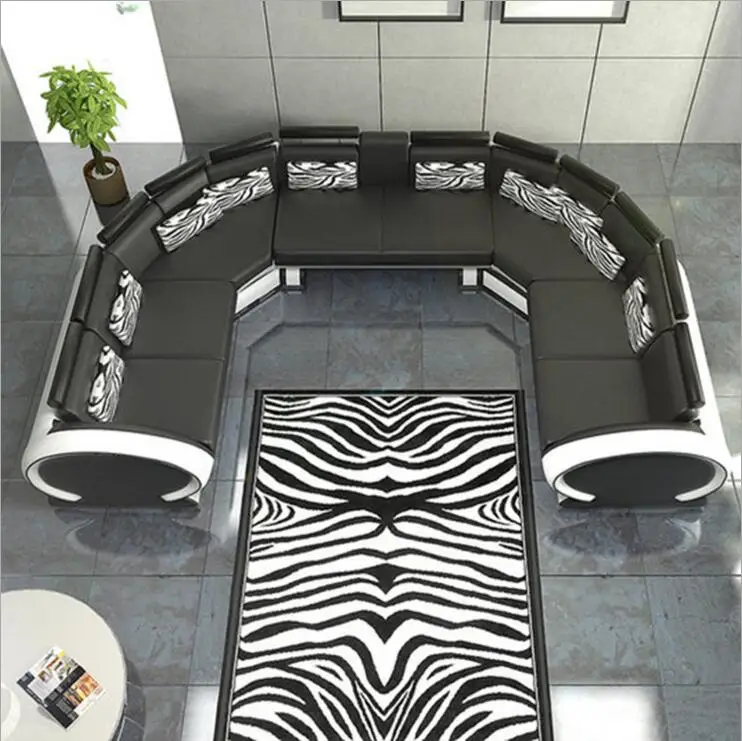 

modern style living room Genuine leather sofa a1300