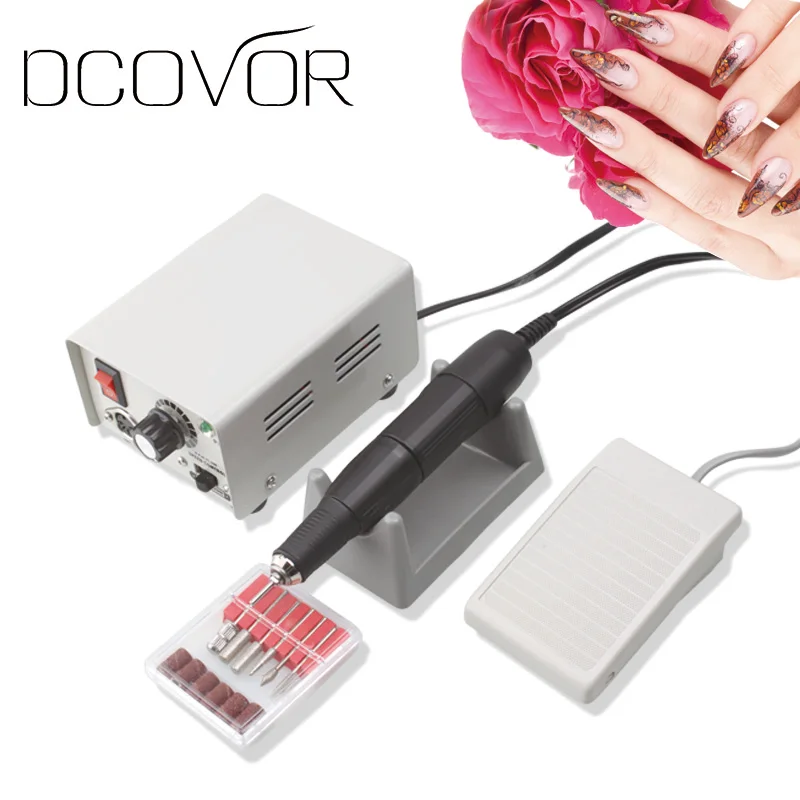 

65W 35000RPM Electric Nail Drill Machine Kit Salon Machine Manicure Pedicure File Pedicure Grooming Kit gift 1pc nail sticker