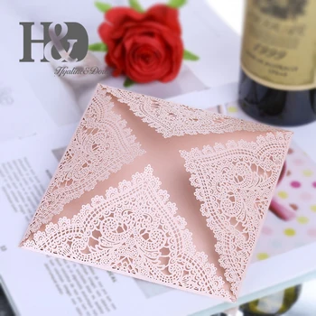 

H&D 120pcs Romantic Laser Cut Wedding Invitation Card Floral Carved Pattern Wedding Card Hollow Out Wedding Banquet Party Supply