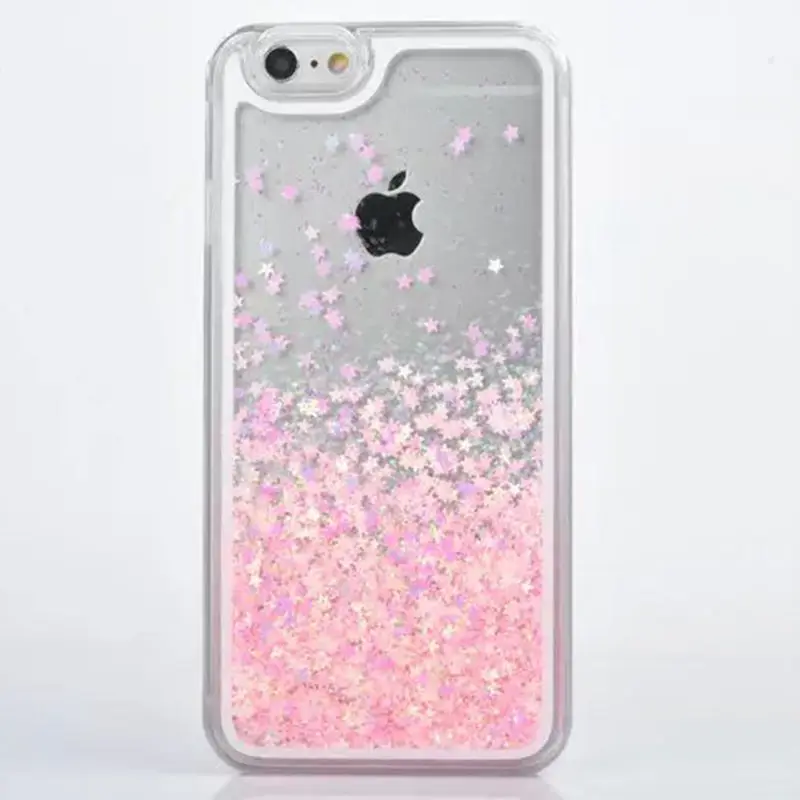 For IPhone 5s Case Transparent Hard PC Cover Dynamic Liquid Glitter Sand 3D Stars Back Case Cover Capa Para for Apple IPhone 5