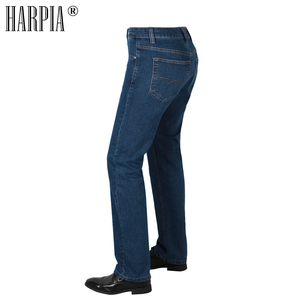 HARPIA Men Jeans Pants Mens Casual Denim Trousers Male Classic Plus Size 8xl Cowboy Long Pants Man Micro-elastic Straight Jeans