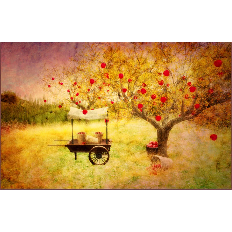 Full Square Diamond embroidery autumn 5D DIY Diamond painting Cross stitch apples Full Round Diamond mosaic landscape