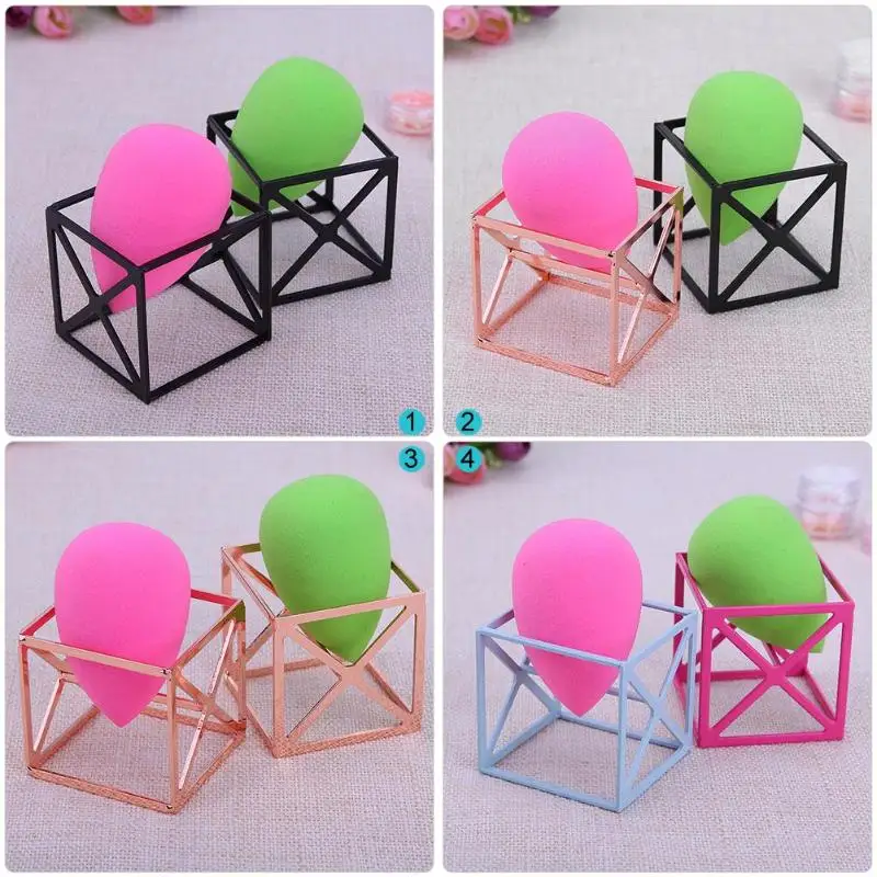 

2pcs Makeup Sponge Puff Holder Shelf Cosmetics Powder Puffs Display Stand Square Shape Sponge Bracket Makeup Puff Support