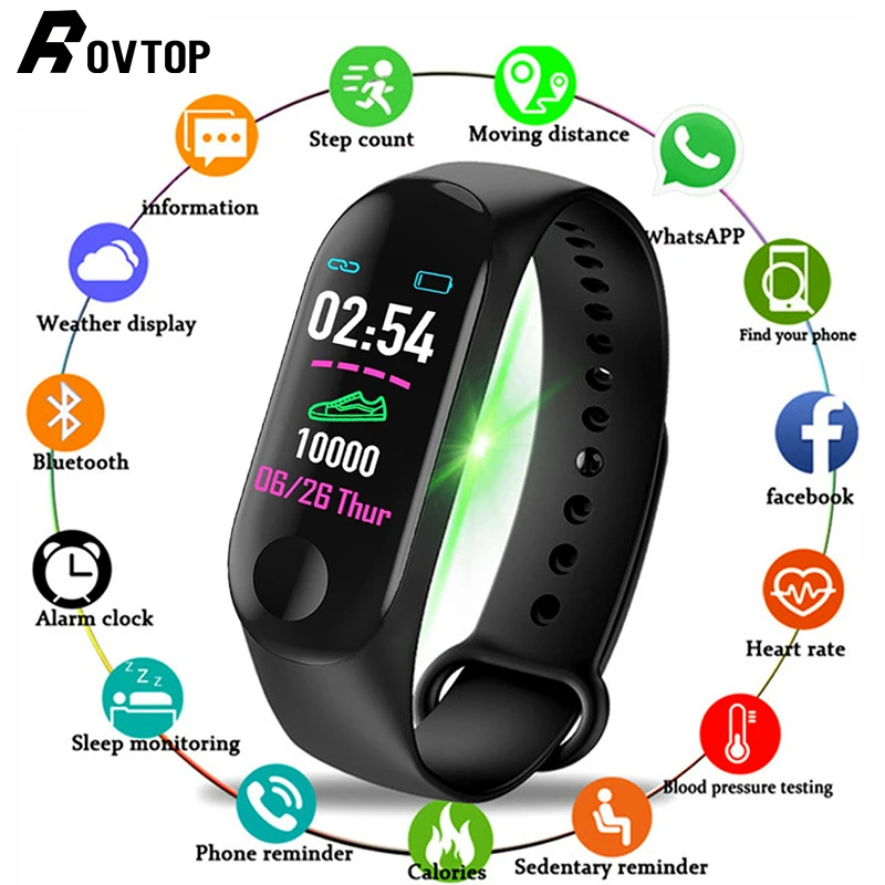 

M3 Plus Men's Smart Watch Color Screen IP67 Waterproof Smart Watch Blood Pressure Heart Rate Activity Fitness Tracker Men Watch