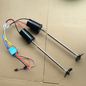 

RC Boat Double Power Set 550 Motor+480A Brush Water Cooling Bidirectional ESC+Motor Seat+Universal joint+Shaft+Propeller Kit