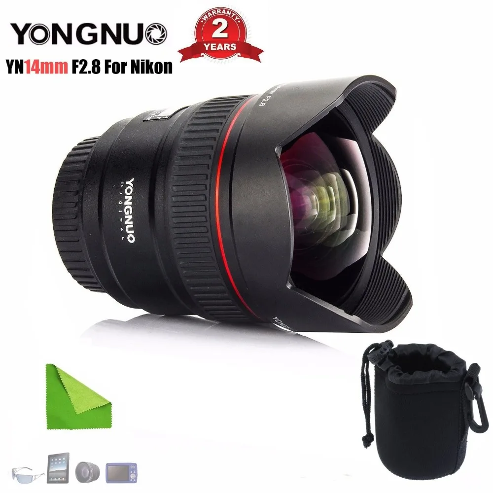 YONGNUO ультра-широкоугольный объектив YN14mm F2.8N Автофокус металлическое Крепление для Nikon D7100 D5300 D3200 D3100 DSLR камер