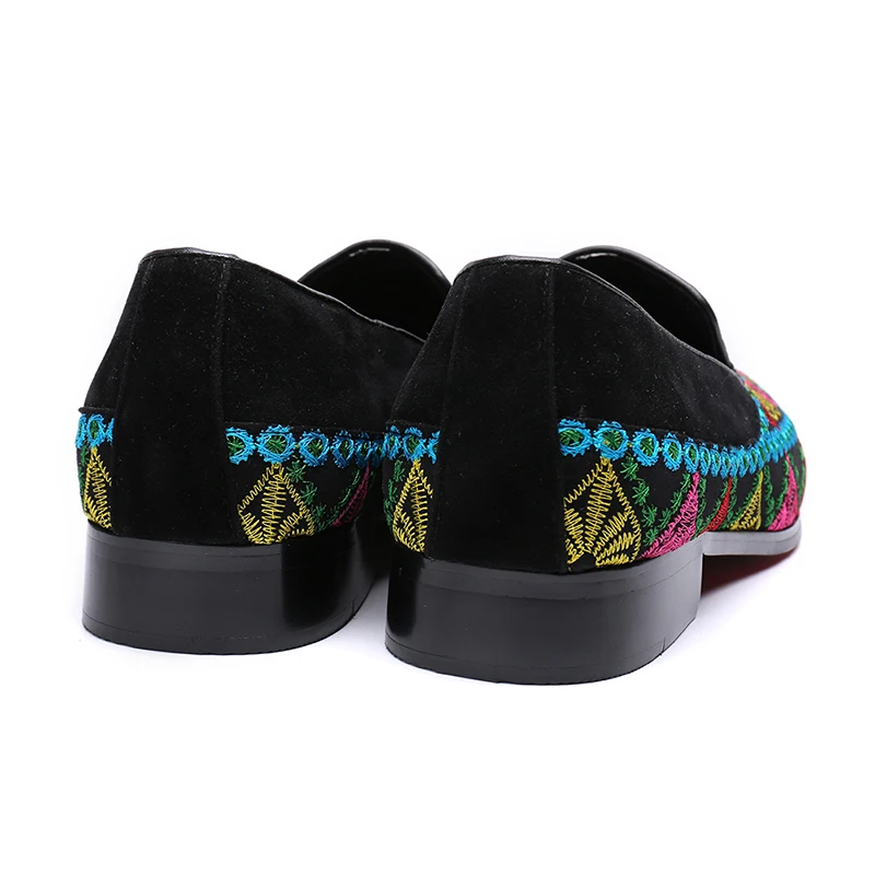 Suede Mocassins Bordado Mocassin Creepers Casual De Moda Homme Em Flats Deslizamento Black Metal Sapatos Grande Tamanho Homens Condução 46 Círculo RqSAWyacyd