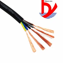 24 AWG 0.2MM2 RVV 2/3/4/5/6/7/8/10/ 12/14/16/18 Pinos de núcleos de Fio de Cobre RVV Cabo Elétrico Condutor Preto