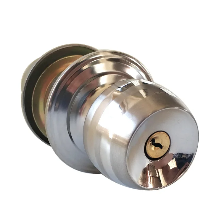 Us 8 89 30 Off Round Door Handle Door Knobs Lock Stainless Steel Entrance Passage Door Lock With Key For Bedroom Living Room Bathroom In Door Locks