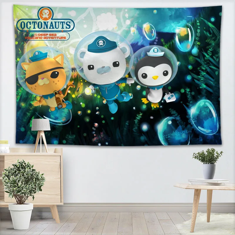 Octonauts аниме гобелен настенный Декор для домашней вечеринки на день рождения украшения тканевые гобелены палатка путешествия спальный коврик - Цвет: 2