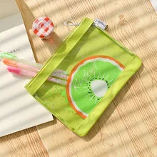 1 шт., студенческий мультфильм, фрукты, прозрачный ЗИП-пакет, Южная Корея, канцелярская папка, Официальный набор информации для документов, косметичка