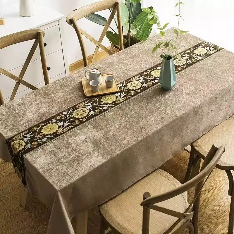 

Candy-colored Cotton Soft Cloth Tablecloths Dust-proof cover Multi-purpose Table cloth Solid Multicolour Blue Pink Beige Green