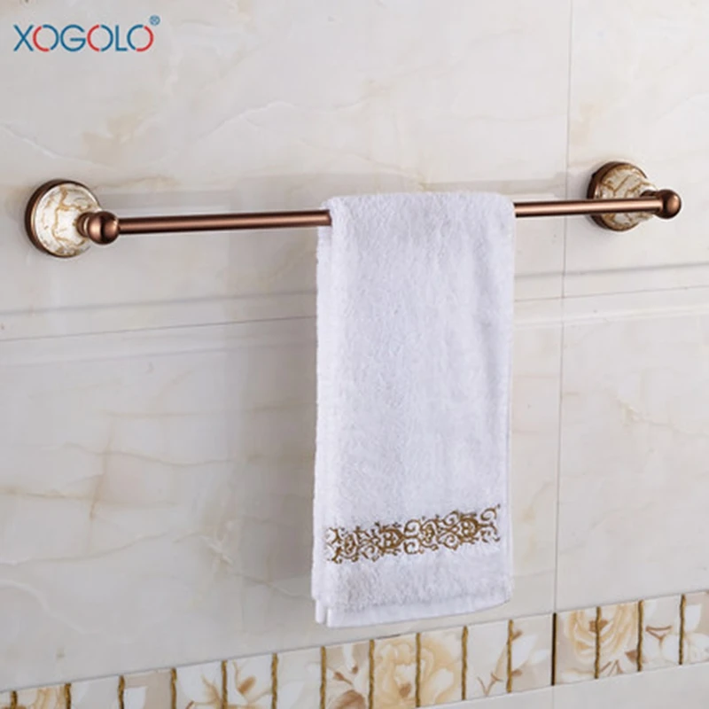 Xogolo Fashion Rose Gold Single Towel Bars Classic Antique Bathroom Towel Holder Space Aluminium