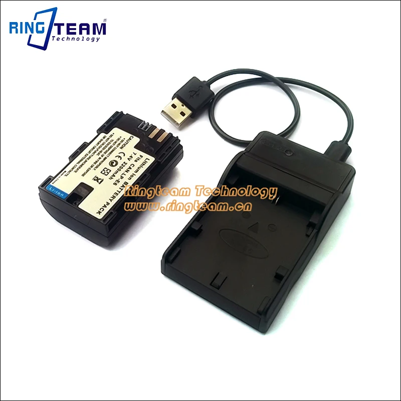 Lp-E6 Lpe6 Lp E6 Batteria & Caricabatteria Usb Per Canon Eos 5D 5D2 5D R 2 Mark Ii Iii 3 6D 60D 70D 60Da 7D 7D2 7Dii 80D Xc10 Fotocamera