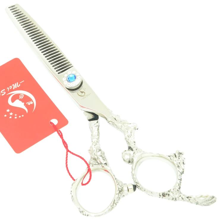 Meisha 6 inch Japan 440c Hair Salon Cutting Thinning Styling Tool Silver Barber Shop Hairdressing Scissors Set HA0268