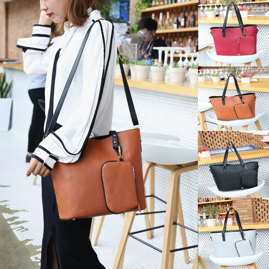 

2019 Hot Selling Popular Style 2Pcs Fashion Women Wild Bag Crossbody Bag Messenger Shoulder Bag Phone Bags Support Wholesale