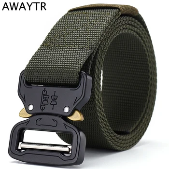 

115*3.8cm Tactical Nylon Belt Military Army Gear Men Women Jeans Belt Metal Buckle Waist Strap Outdoor Hunting Accessories