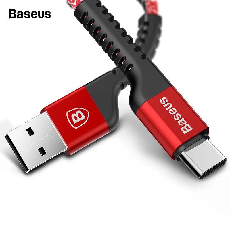 

Baseus USB Type C Cable USB-C Fast Charging Charger USBC Type-c Cable For Samsung Note 9 S10 S9 S8 Xiaomi mi 9 8 One plus 6T 6