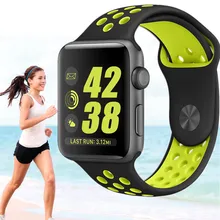 Silicone Sport band strap For apple watch nike 42mm 38mm Bracelet wrist band men apple smart watch strap Rubber watchband 22mm
