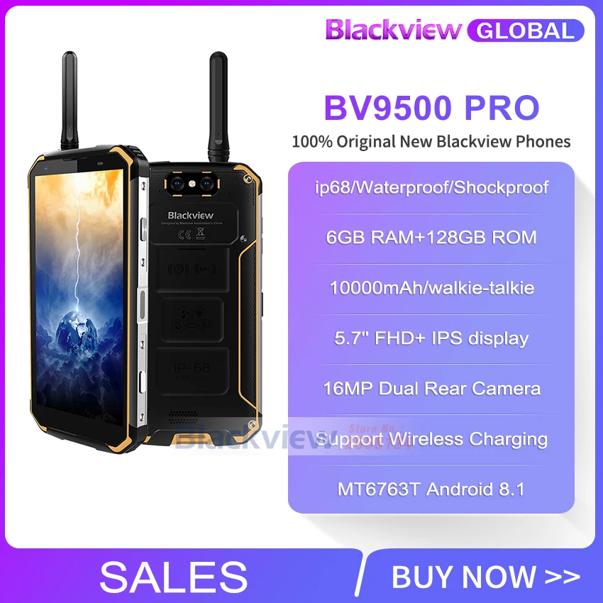 Blackview BV9500 Pro 5," 18:9 10000 мАч IP68 водонепроницаемый смартфон 6 ГБ 128 Гб Беспроводная зарядка глобальная версия мобильного телефона