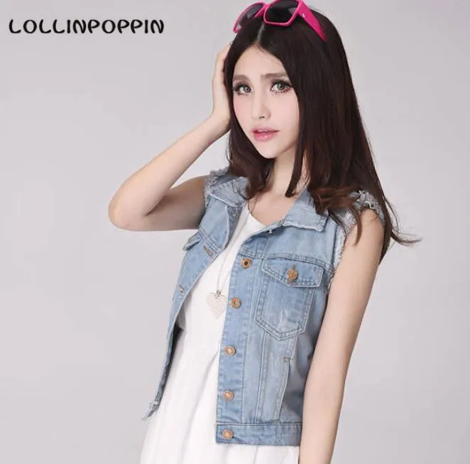 blue denim vest ladies