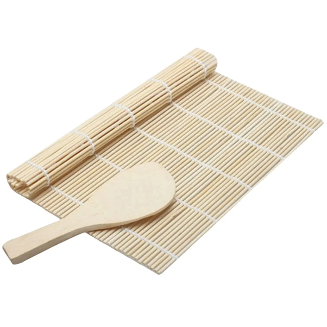 

Sushi Curtain Spoon Set Bento Accessories Cooking Roll Tool Kitchen Accessories Roller Tool Non-stick Handle Bamboo Sushi Tools