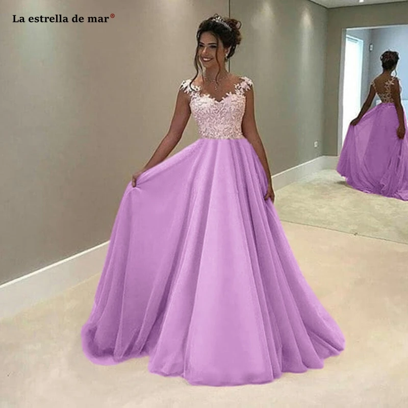 Robe rose pour mariage2019 Новое кружевное платье с рукавами-крылышками ALinerobe de demoiseur d'honneur pour mariage длинное платье vestidos boda invitada