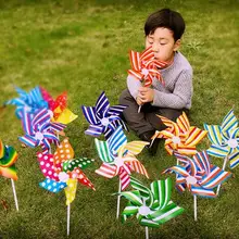 50 шт./партия пластиковый штифт ветряной мельницы самосборка полосатая ветряная мельница детские игрушки для дома, сада, двора Декор Наружная игрушка