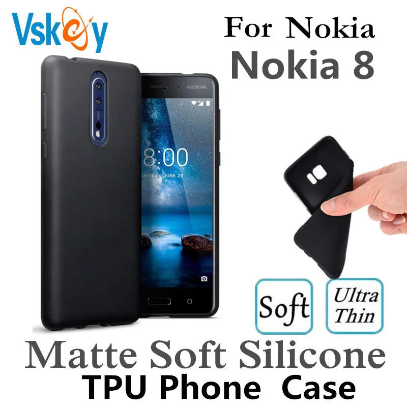 

VSKEY 10PCS Matte TPU Phone Case For Nokia 8 Ultra Thin Soft Nokia8 Black Silicone Back Cover