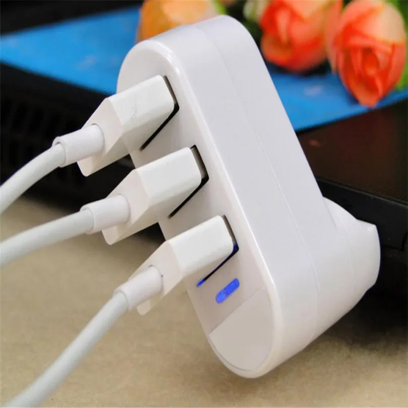 Mini 3 Port USB 2.0 Rotating Splitter Adapter Hub For PC Laptop Notebook Mac V!