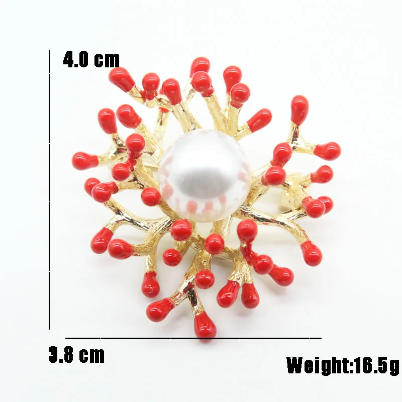 RHao, красная эмаль, коралловый риф, брошь, булавки для женщин и мужчин, пальто, одежда, ювелирные изделия, корсаж, заколки для воротника, свадебные ювелирные изделия, аксессуары, подарки