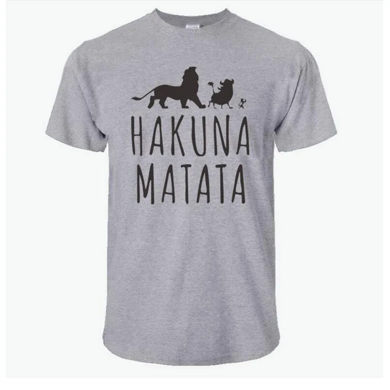 2017 летние хлопковые футболки HAKUNA MATATA мужские большого размера с коротким рукавом