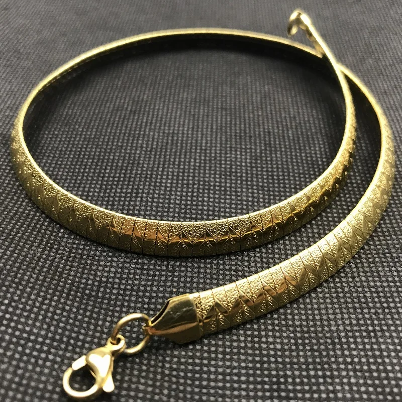 USENSET Women Choker Stainless Steel Jewelry Necklace Charm Collar Gold/Silver Color Snake Chain For Girls