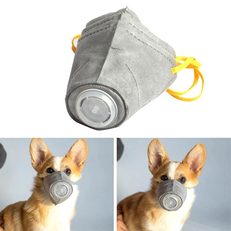 3 unids/set máscara de perro mascota Pm2.5 filtro antipolvo protector de la boca suministros de exterior para perros