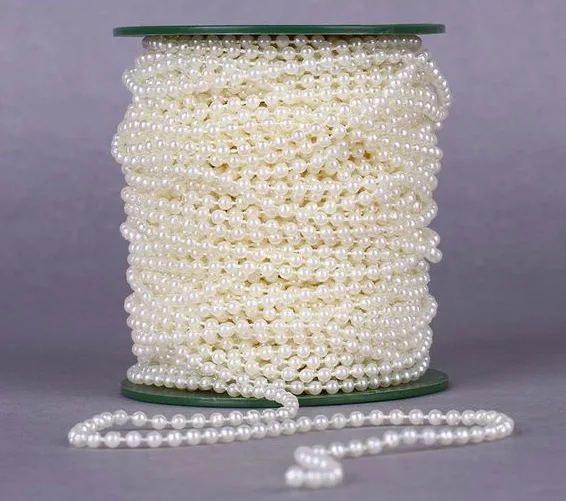 

2Yards 3mm pearl beads garland string white/ivory acrylic beads strip for wedding party decoration
