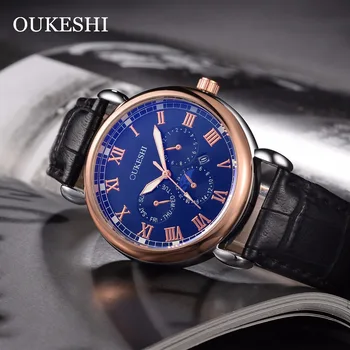 

2018 New Fashion Casual OUKESHI Brand Waterproof Quartz Watch Men Military Leather Sports Watches Man Clock Relogio Masculino