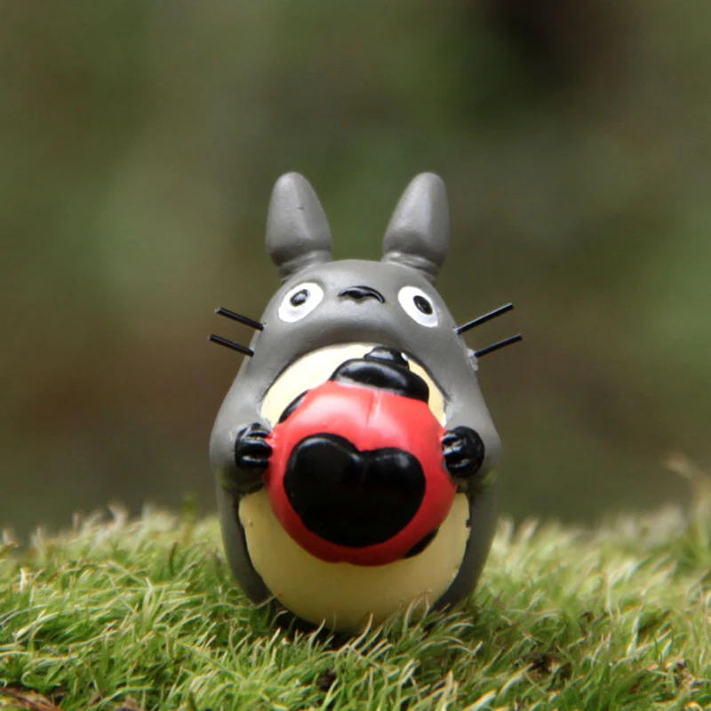 

Totoro With Ladybug Figures Toys Ghibli Anime My Neighbor Totoro PVC Action Figure Collectible Model Toy for Garden Ornaments