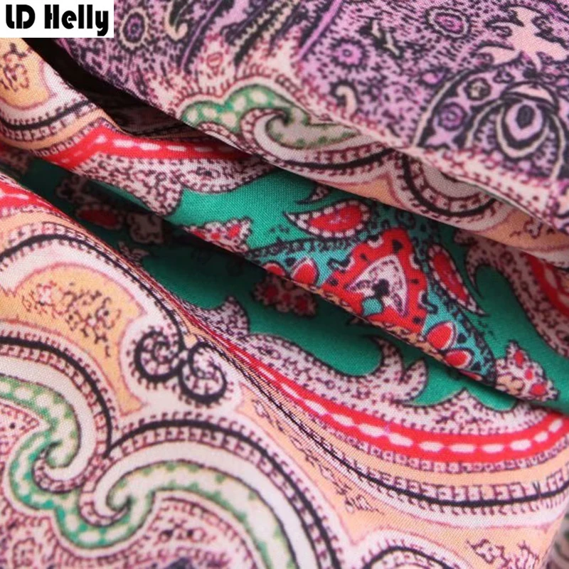 LD Helly 2018 женские широкие брюки с принтом пейсли удобные уличные повседневные