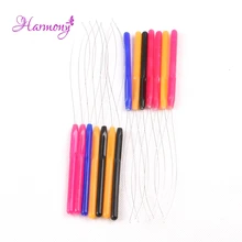 100 шт./лот Пластик ручкой Продеватель/Проволока из нержавеющей стали/Тяговая Micro Кольца Ссылки/цикл инструменты выдвижения волос