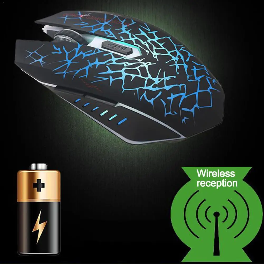 Беспроводная оптическая эргономичная игровая мышь W210 2 4G с яркими бликами 2400